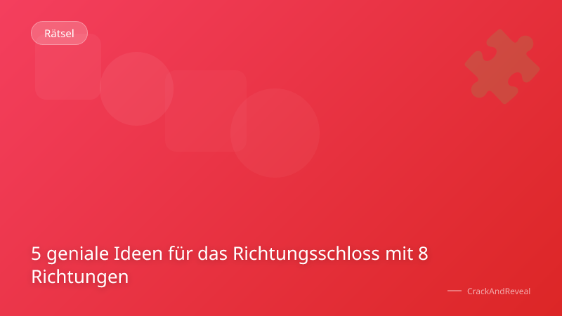 5 geniale Ideen für das Richtungsschloss mit 8 Richtungen