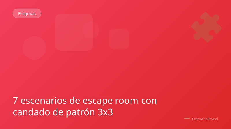 7 escenarios de escape room con candado de patrón 3x3
