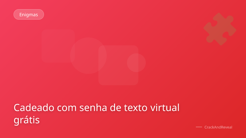 Cadeado com senha de texto virtual grátis