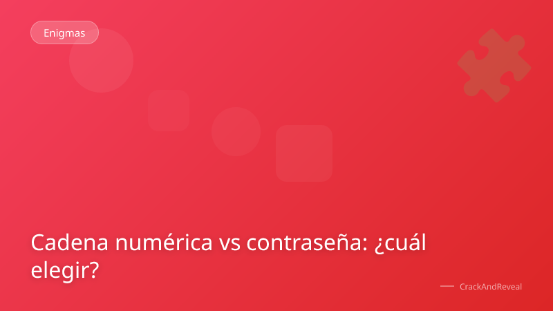 Cadena numérica vs contraseña: ¿cuál elegir?