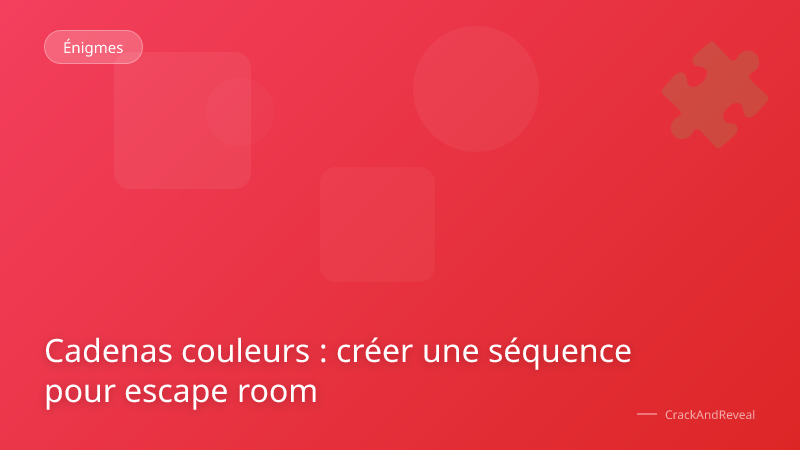 Cadenas couleurs : créer une séquence pour escape room