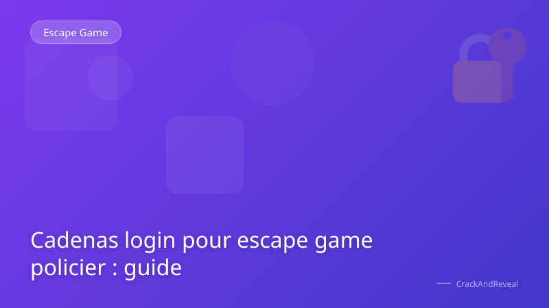Cadenas login pour escape game policier : guide