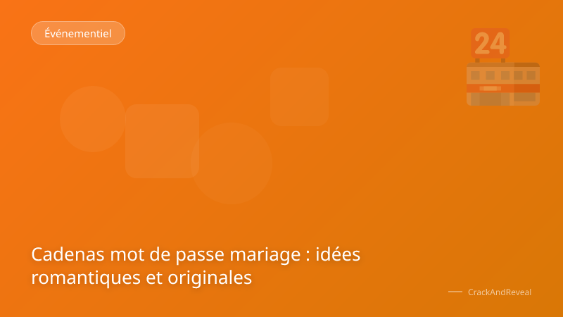 Cadenas mot de passe mariage : idées romantiques et originales
