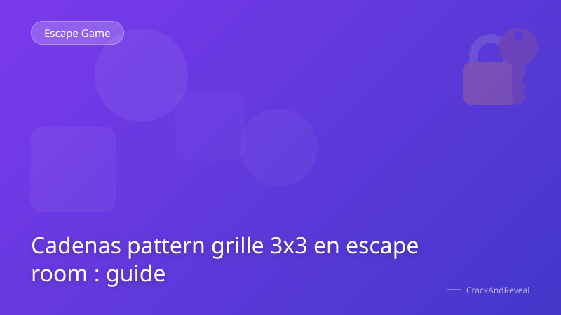 Cadenas pattern grille 3x3 en escape room : guide