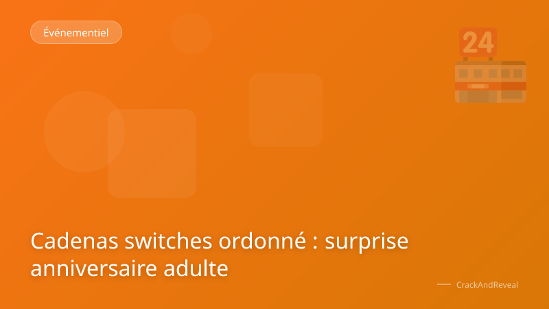 Cadenas switches ordonné : surprise anniversaire adulte