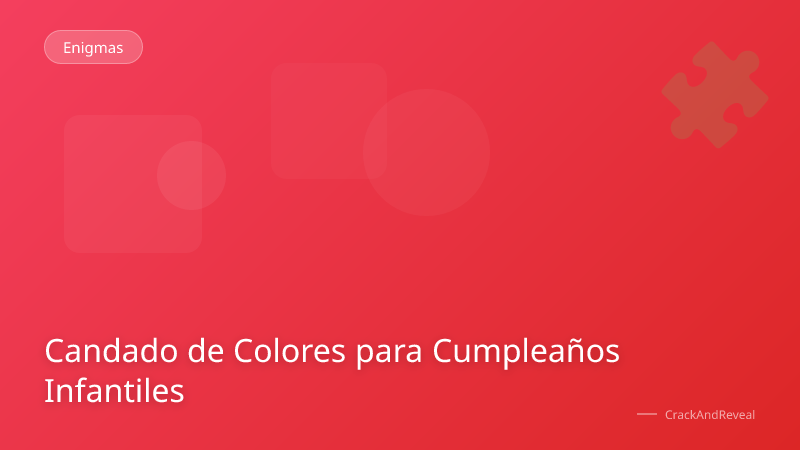 Candado de Colores para Cumpleaños Infantiles
