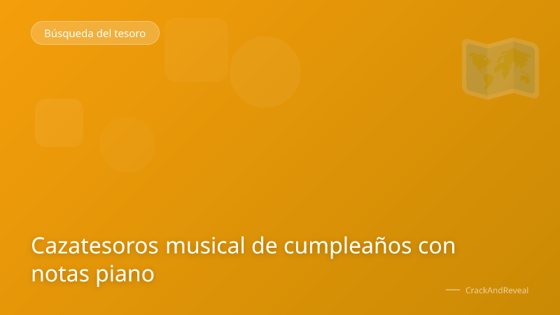 Cazatesoros musical de cumpleaños con notas piano