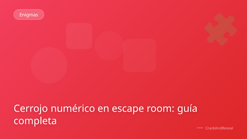 Cerrojo numérico en escape room: guía completa