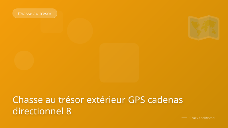 Chasse au trésor extérieur GPS cadenas directionnel 8