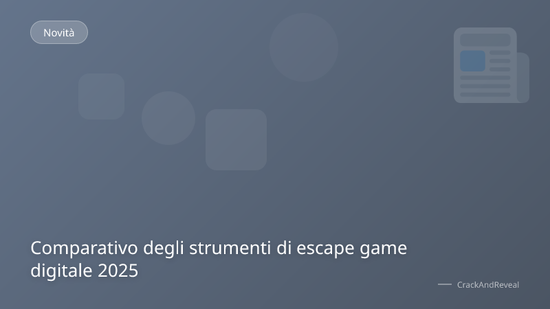 Comparativo degli strumenti di escape game digitale 2025