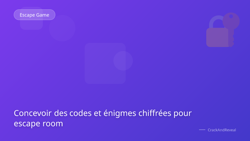 Concevoir des codes et énigmes chiffrées pour escape room