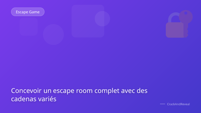 Concevoir un escape room complet avec des cadenas variés
