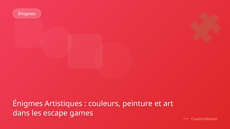 Énigmes Artistiques : couleurs, peinture et art dans les escape games
