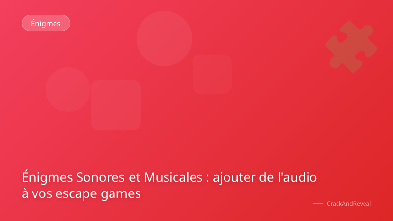 Énigmes Sonores et Musicales : ajouter de l'audio à vos escape games