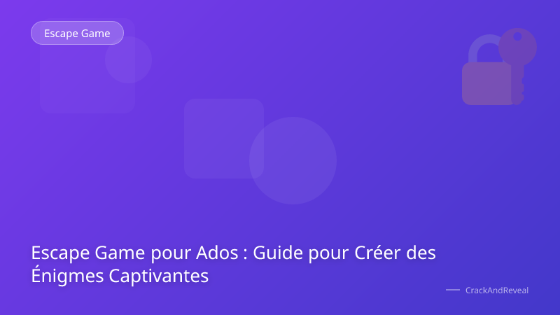 Escape Game pour Ados : Guide pour Créer des Énigmes Captivantes