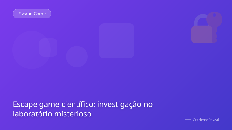 Escape game científico: investigação no laboratório misterioso
