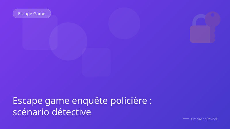 Escape game enquête policière : scénario détective