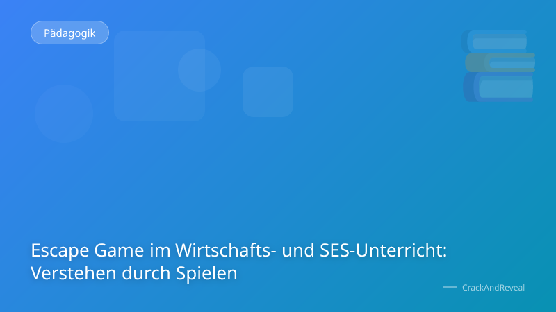 Escape Game im Wirtschafts- und SES-Unterricht: Verstehen durch Spielen