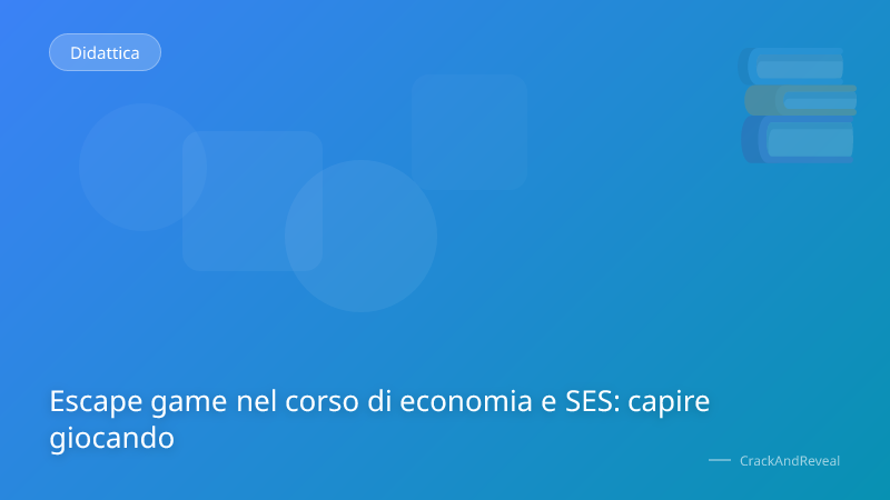 Escape game nel corso di economia e SES: capire giocando