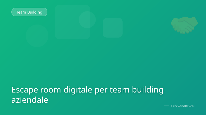 Escape room digitale per team building aziendale