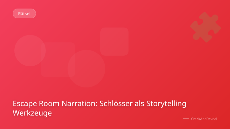 Escape Room Narration: Schlösser als Storytelling-Werkzeuge