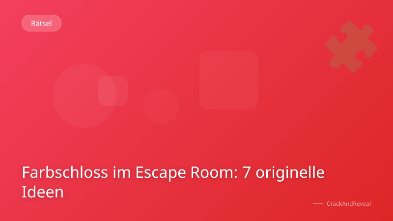 Farbschloss im Escape Room: 7 originelle Ideen