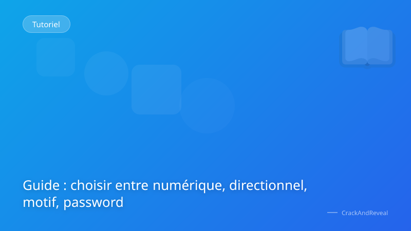 Guide : choisir entre numérique, directionnel, motif, password
