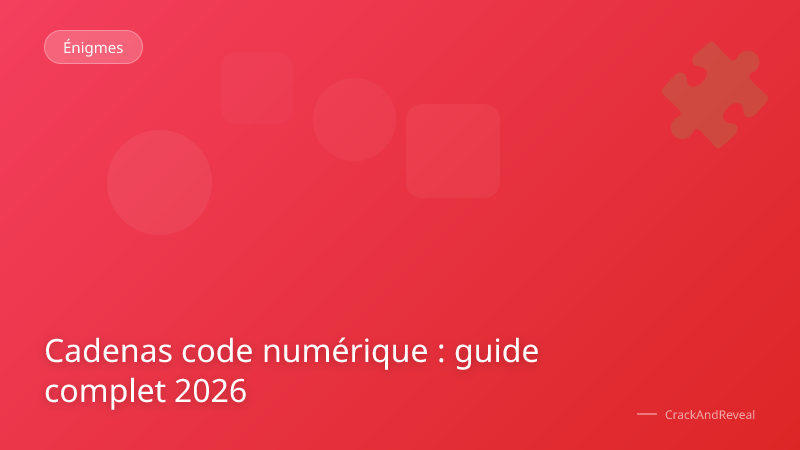 Cadenas code numérique : guide complet 2026