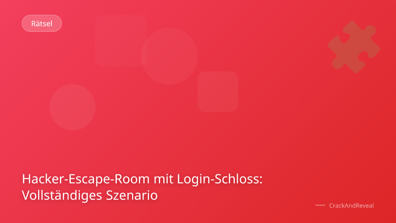 Hacker-Escape-Room mit Login-Schloss: Vollständiges Szenario