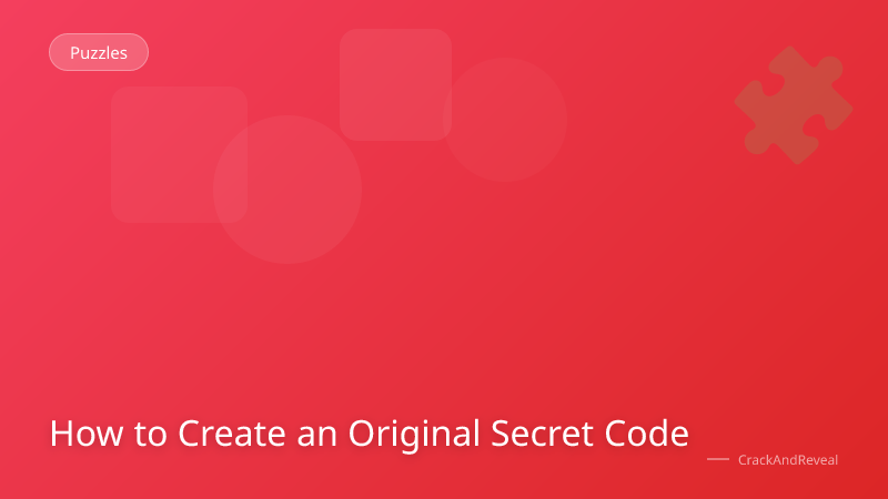 How to Create an Original Secret Code