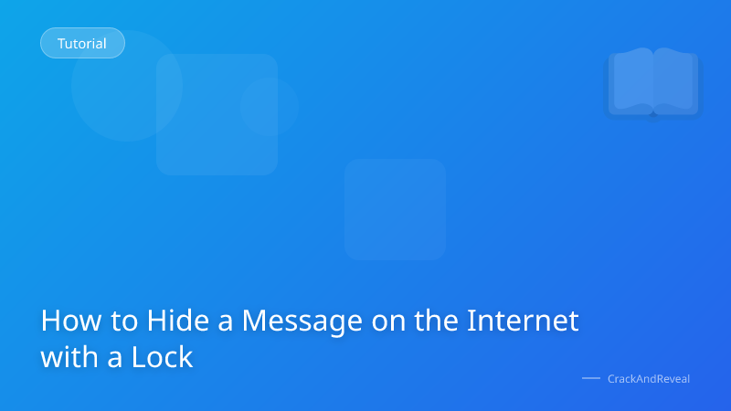 How to Hide a Message on the Internet with a Lock