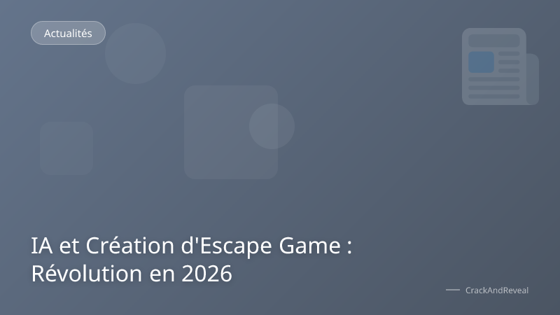 IA et Création d'Escape Game : Révolution en 2026