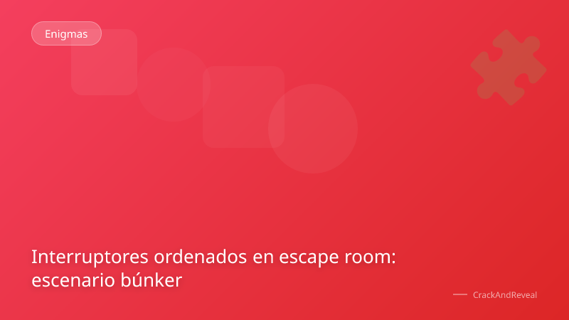 Interruptores ordenados en escape room: escenario búnker