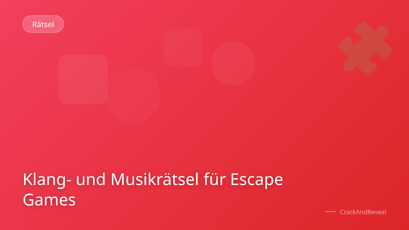 Klang- und Musikrätsel für Escape Games