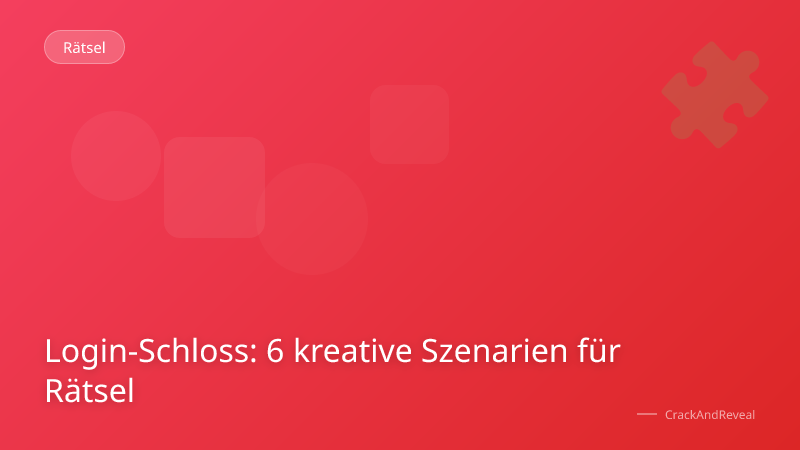 Login-Schloss: 6 kreative Szenarien für Rätsel