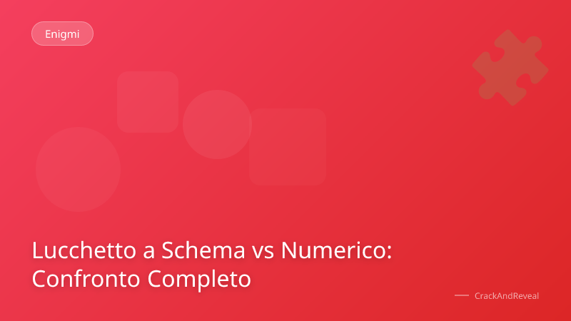 Lucchetto a Schema vs Numerico: Confronto Completo