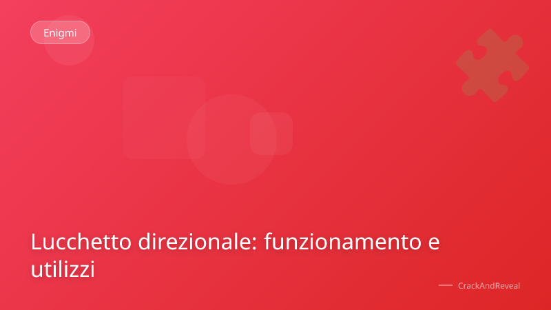 Lucchetto direzionale: funzionamento e utilizzi