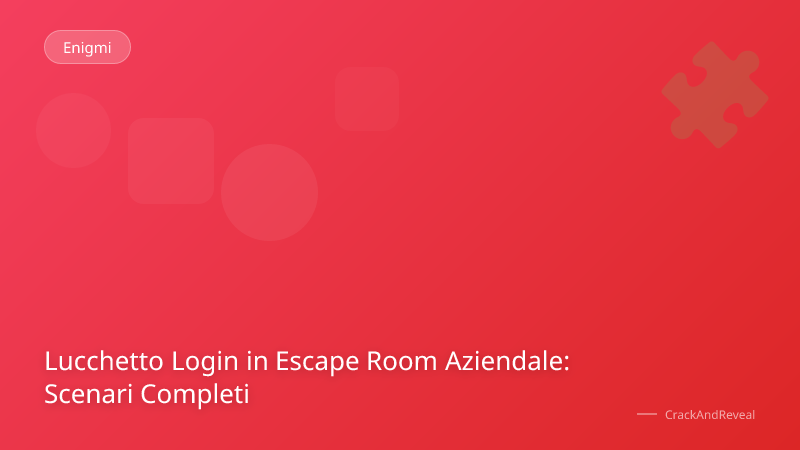 Lucchetto Login in Escape Room Aziendale: Scenari Completi