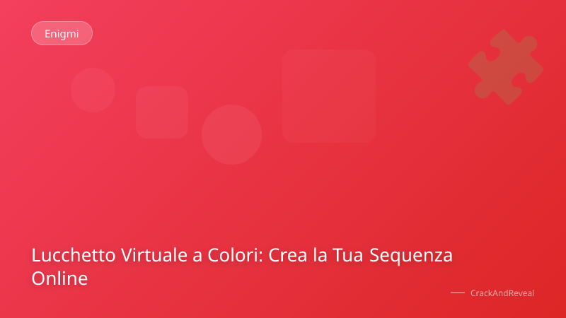 Lucchetto Virtuale a Colori: Crea la Tua Sequenza Online