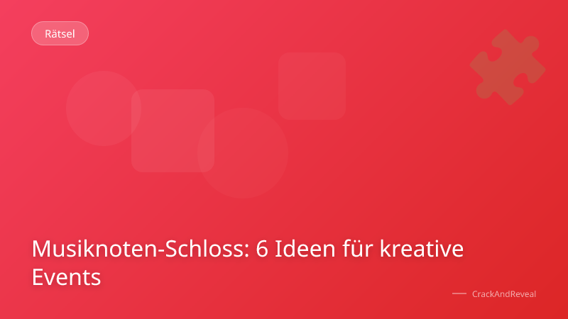 Musiknoten-Schloss: 6 Ideen für kreative Events