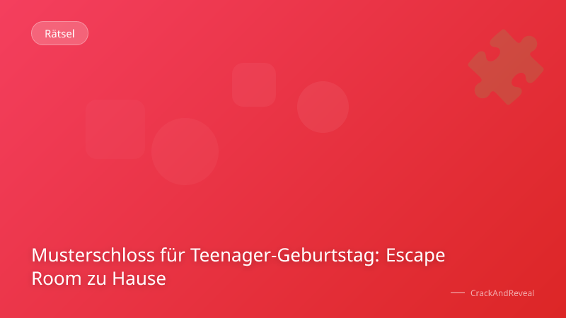 Musterschloss für Teenager-Geburtstag: Escape Room zu Hause