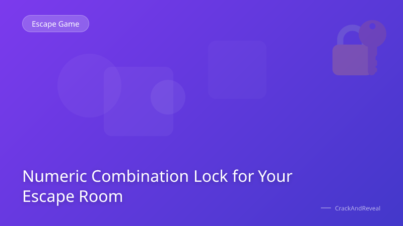 Numeric Combination Lock for Your Escape Room