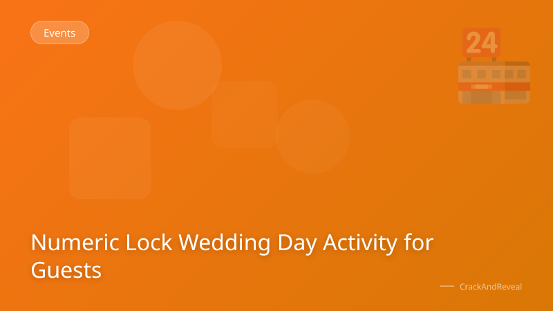 Numeric Lock Wedding Day Activity for Guests