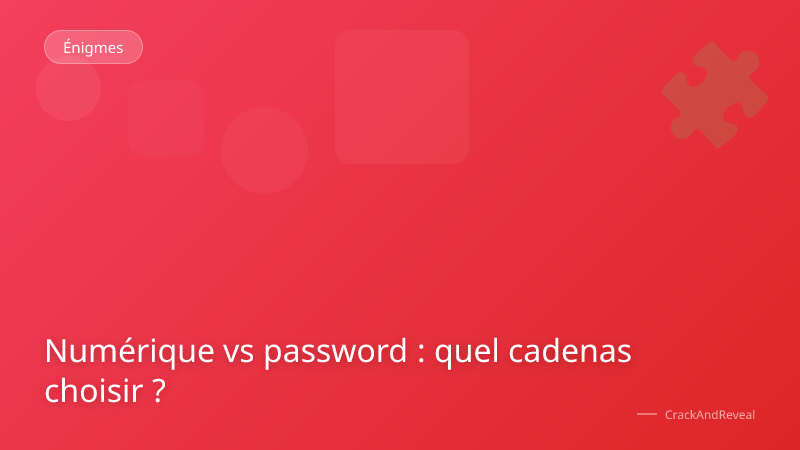 Numérique vs password : quel cadenas choisir ?