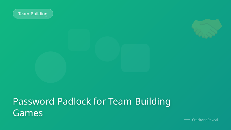 Password Padlock for Team Building Games