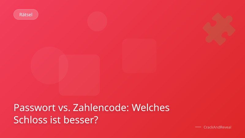 Passwort vs. Zahlencode: Welches Schloss ist besser?