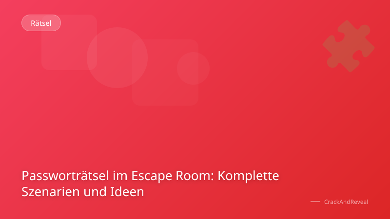 Passworträtsel im Escape Room: Komplette Szenarien und Ideen