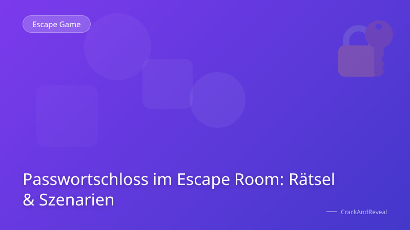 Passwortschloss im Escape Room: Rätsel & Szenarien