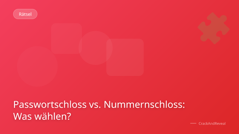 Passwortschloss vs. Nummernschloss: Was wählen?
