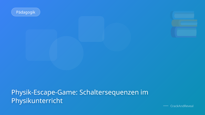Physik-Escape-Game: Schaltersequenzen im Physikunterricht